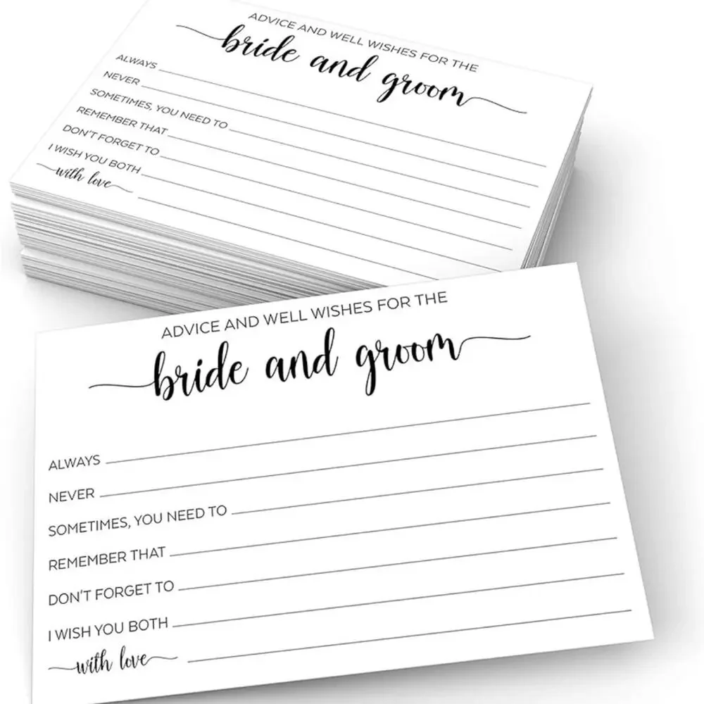 40 Elegant White Wedding Advice Cards Bridal Shower Guest Book Alternative